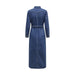 Long-sleeved denim maxi dress with a belted waist from Only Women Dress collection