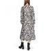 Long-sleeved midi dress in black and white leopard print by Jacqueline De Yong