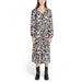 Long-sleeved wrap dress in black and white leopard print by Jacqueline De Yong