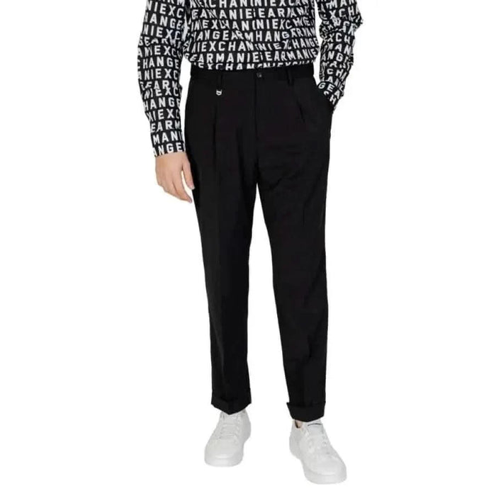 Antony Morato man in black and white sweater, Antony Morato Men Trousers.