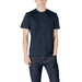 Man in dark blue t-shirt and jeans showcasing Colmar Originals Cotton Round Neck T-Shirt