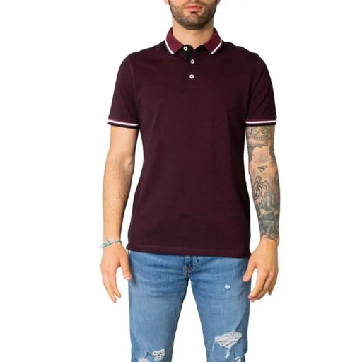 Jack Jones - Men Polo - bordeaux / XS - Clothing