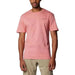 Urban style: Man in Columbia pink T-shirt and khaki pants - Columbia Men T-Shirt