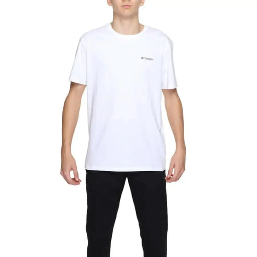 Urban style: Man in white T-shirt and black pants - Columbia Men T-Shirt