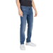 Medium-wash straight-leg denim jeans from Boss for men showcasing modern style and comfort