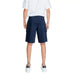 Armani Exchange Men Shorts: Navy blue cargo shorts with white t-shirt and white sneakers