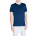 Navy blue crew neck t-shirt with chest pocket from Peuterey for men