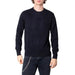 Navy blue crewneck sweater with long sleeves from Armani Exchange Men Sweatshirts collection