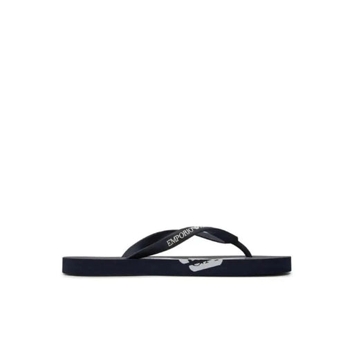 Navy blue Emporio Armani flip-flop sandal with branding on the strap - Women Slippers