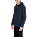 Navy blue hooded sweater with textured diamond pattern from Armani Exchange Men Sweatshirts