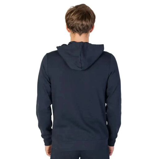 Navy blue hooded sweatshirt from Emporio Armani Men Sweatshirts, rear view