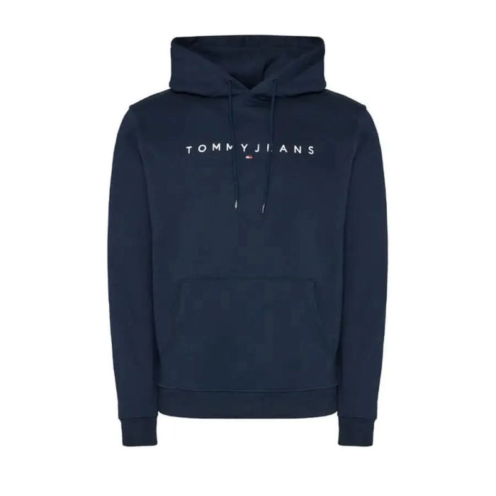 Navy blue hooded sweatshirt with TOMMY JEANS printed on chest - Tommy Hilfiger Jeans Men Sweatshirts