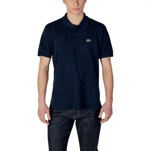 Navy blue Lacoste polo shirt for men showcasing classic style and comfort