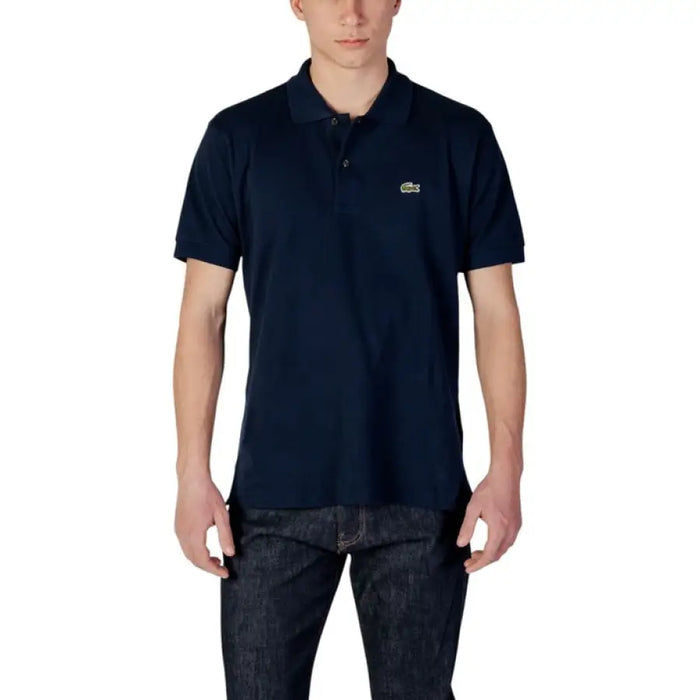 Navy blue Lacoste polo shirt for men showcasing classic style and comfort