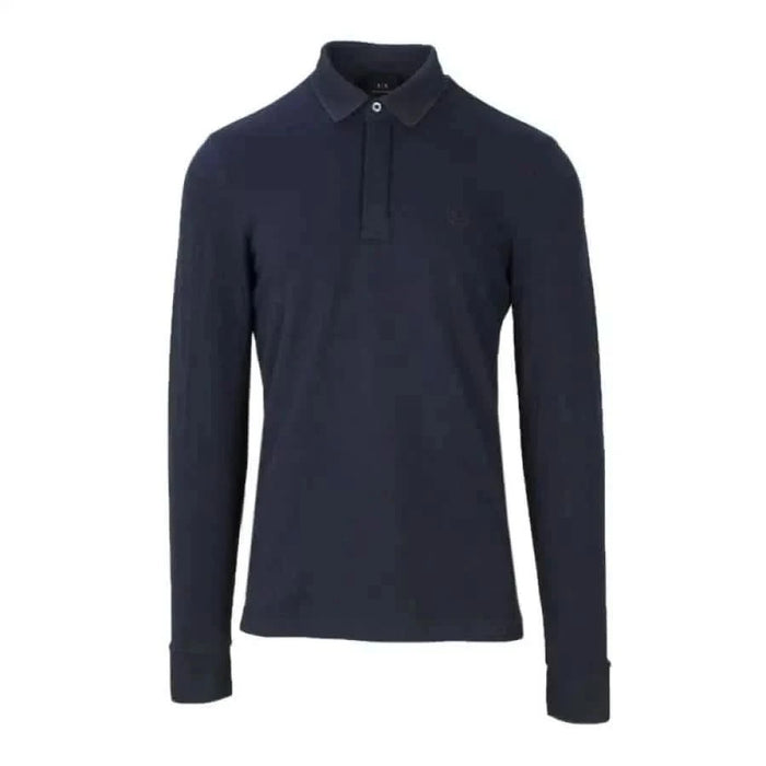 Navy blue long-sleeved polo shirt from Armani Exchange for men