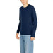 Navy blue long-sleeved sweater with light blue jeans from Calvin Klein Men Knitwear