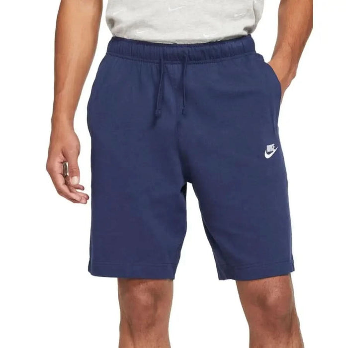 Navy Blue Nike Men Shorts with Elastic Waistband and Drawstring perfect for athletic wear