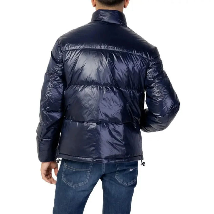 Navy blue puffer jacket back view from Armani Exchange Men Jacket collection