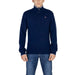 Navy blue quarter-zip sweater with red logo emblem from Napapijri Men Knitwear