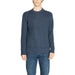 Navy blue ribbed crewneck sweater from Calvin Klein for men’s fashion collection