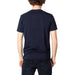 Armani Exchange Men T-Shirt in Navy Blue worn by person, rear view, short-sleeved design