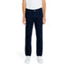 Navy blue straight-leg jeans with five-pocket design - Jeckerson Men Trousers