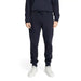 Navy blue Napapijri Men Trousers featuring elastic cuffs at the ankles