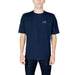 Navy blue EA7 men’s t-shirt with a small colorful logo on the chest