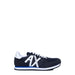 Navy blue and white Armani Exchange men sneakers featuring AX logo on the side