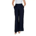 Navy blue wide-leg high waist trousers with side pockets by Vero Moda - Vero Moda Women Trousers