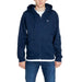 Navy blue zip-up hoodie with chest logo by Tommy Hilfiger - Men Sweatshirts Collection