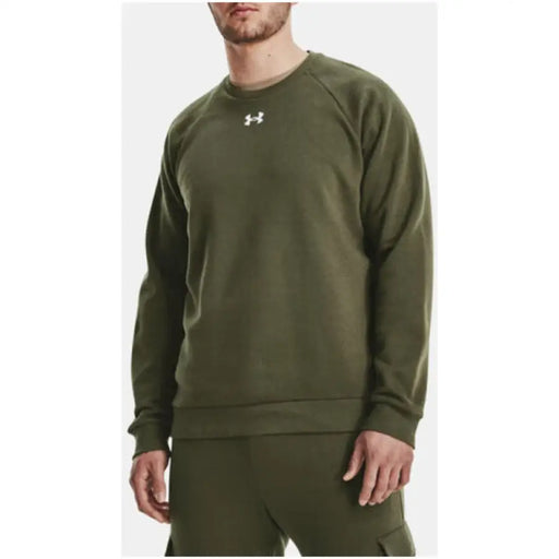 Olive Green Under Armour Crewneck Sweatshirt for Men in Fall Winter Collection