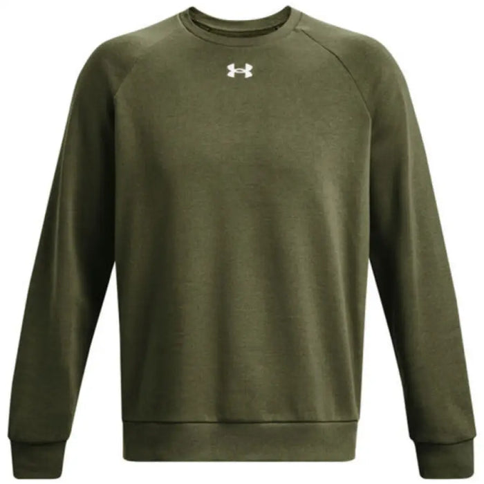 Olive green Under Armour crewneck sweatshirt with raglan sleeves for men