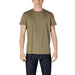 Olive green crew neck t-shirt from Lacoste Men Black Short Round Neck T Shirt collection