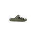 Olive green Birkenstock sandal with adjustable straps and contoured footbed for men