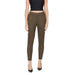 Olive green slim-fit dress pants with front pockets from Ichi Women Trousers collection