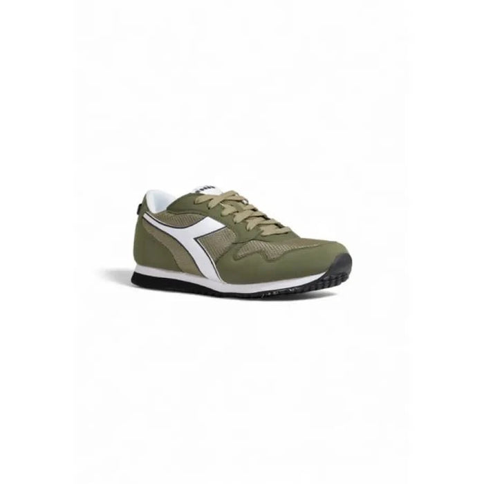 Olive green and white retro athletic sneakers by Diadora for men