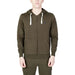 U.S. Polo Assn. Olive Green Zip-Up Hoodie with White Drawstrings and Chest Logo for Men