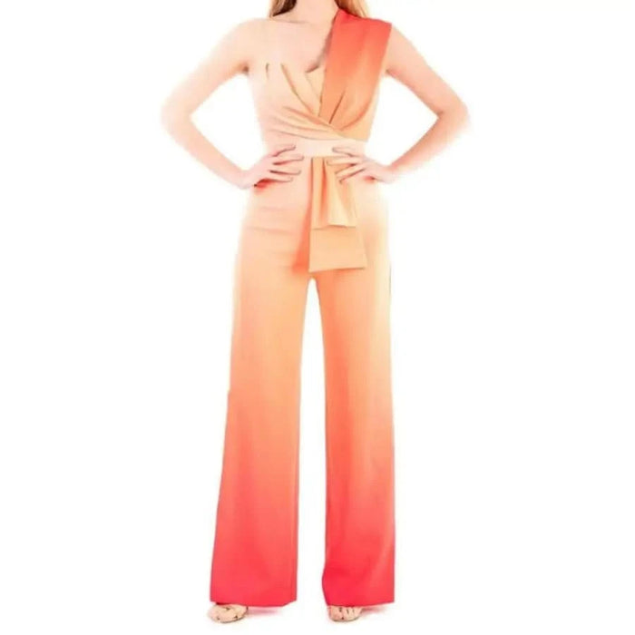 Ombre one-shoulder jumpsuit by Silence Women in orange with sweetheart neckline