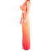 Ombre orange jumpsuit featuring a sweetheart neckline for women by Silence