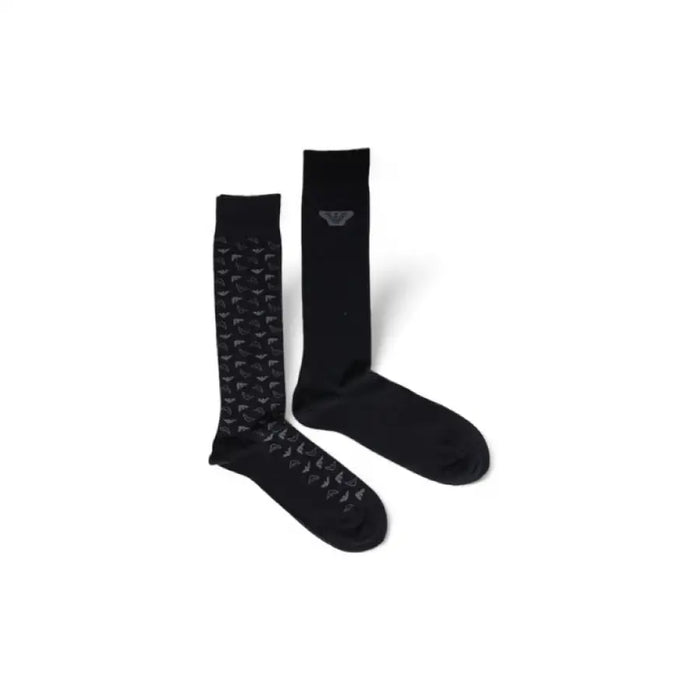 Black dress socks with subtle patterning from Emporio Armani Underwear for men