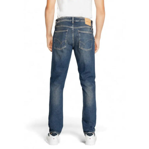 Back view of Gas Men Jeans, featuring a stylish pair of blue denim jeans