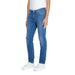 Jeckerson Men Trousers - Pair of blue denim jeans with a straight leg cut