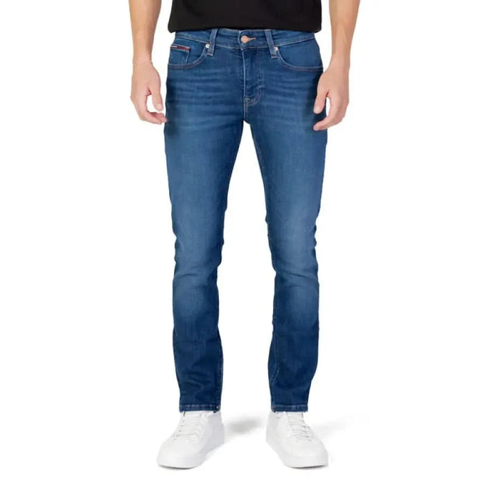 Slim fit blue denim jeans from Tommy Hilfiger for men, stylish and versatile