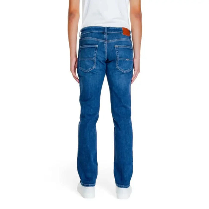 Back view of Tommy Hilfiger Men Jeans in blue denim showcasing stylish design