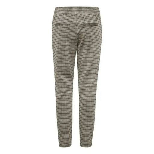 Pair of checkered tapered trousers with elastic waistband from Ichi – Ichi Women Trousers