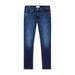 Dark blue straight leg denim jeans by Calvin Klein for men, stylish and versatile