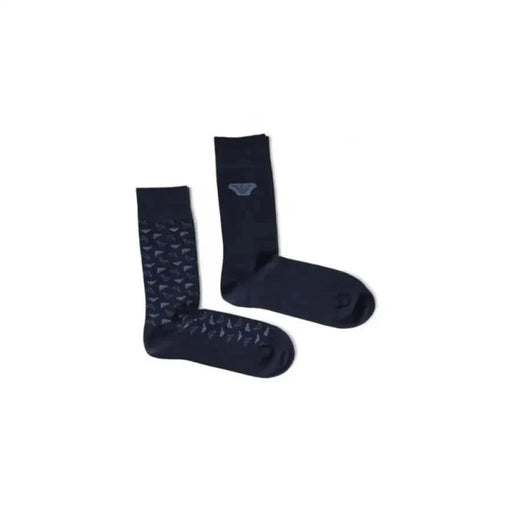 Dark blue geometric patterned socks from Emporio Armani Underwear for men