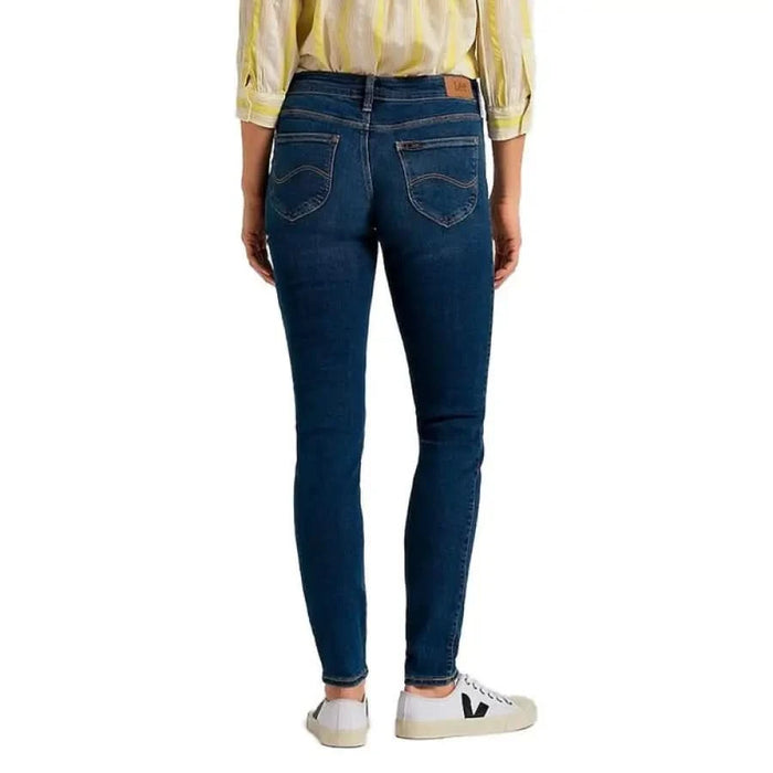 Back view of Lee women’s dark blue skinny jeans, product name: Lee - Lee Women Jeans