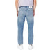 Light blue straight leg denim jeans with back pockets by Calvin Klein Jeans